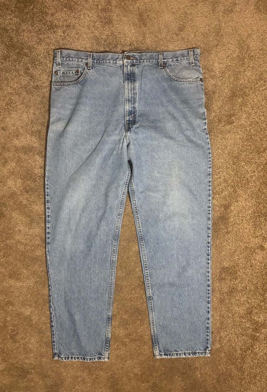 Vintage Levi’s 540 Denim Jeans Mens 42x34 Light Wash Straight Leg USA Brown Tab